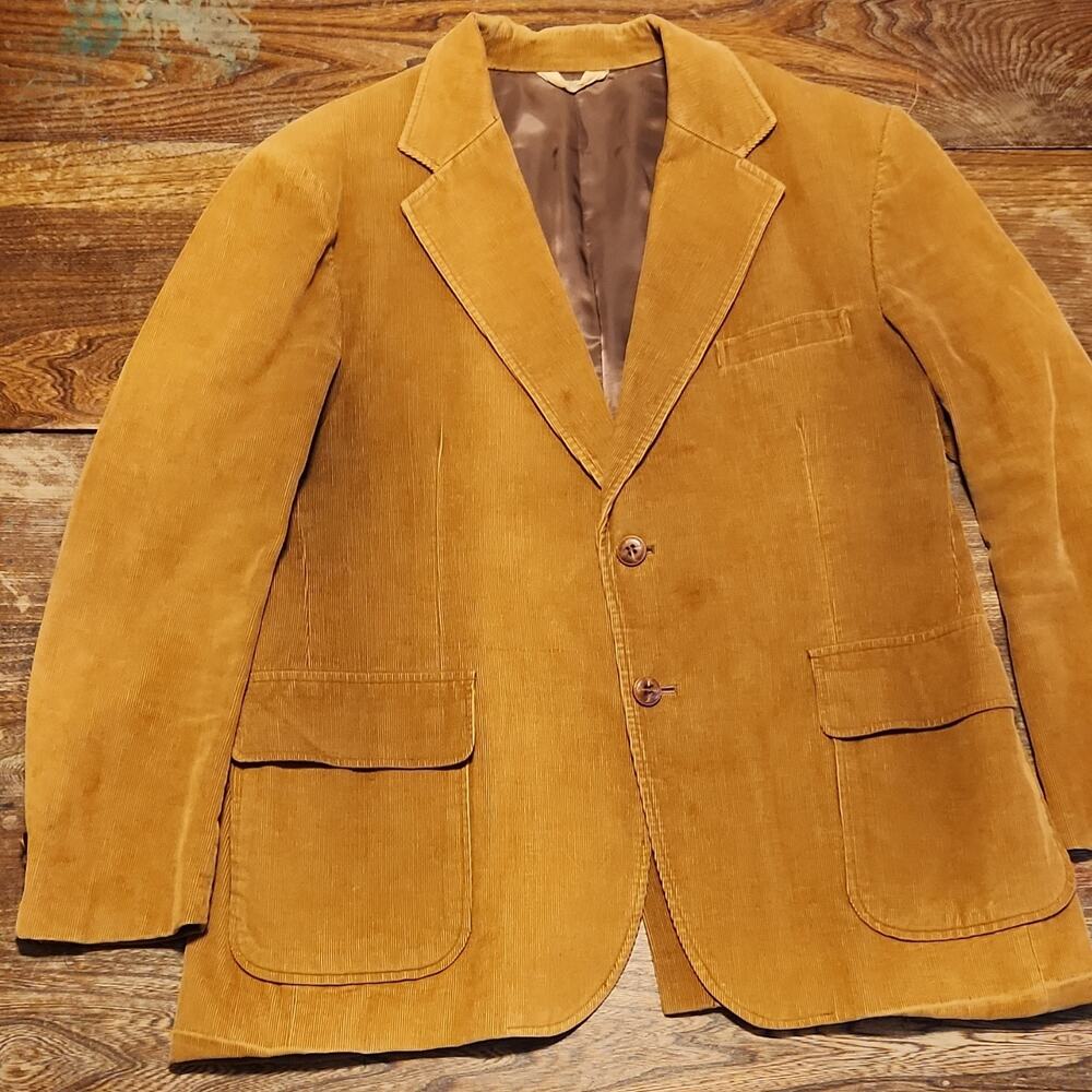 Anderson-Little Men's Brown Corduroy Blazer Single-Breasted Two-Button